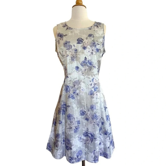 Vintage 90s Y2K Dress Sz M Baby Spice Girls Style Shiny Satin Icy Lilac Silver - Picture 2 of 9